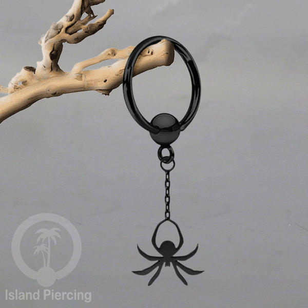 BCR Piercing Stainless warna hitam Tindik model Gothic Halloween, Tengkorak, sihir, peti...