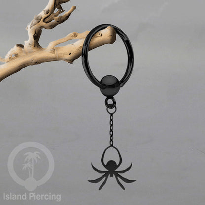 BCR Piercing Stainless warna hitam Tindik model Gothic Halloween, Tengkorak, sihir, peti...
