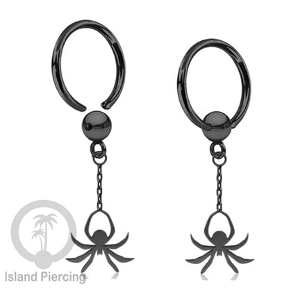 BCR Piercing Stainless warna hitam Tindik model Gothic Halloween, Tengkorak, sihir, peti...