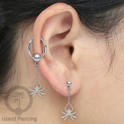 BCR Piercing Stainless warna silver Tindik model Gothic Halloween, Tengkorak, sihir, peti...