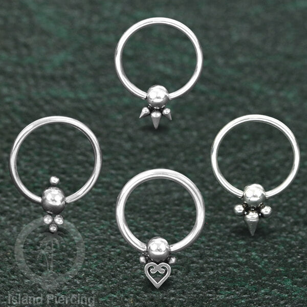 BCR piercing stainless warna silver, tindik tragus, daith, helix, tindik alis dan septum ring