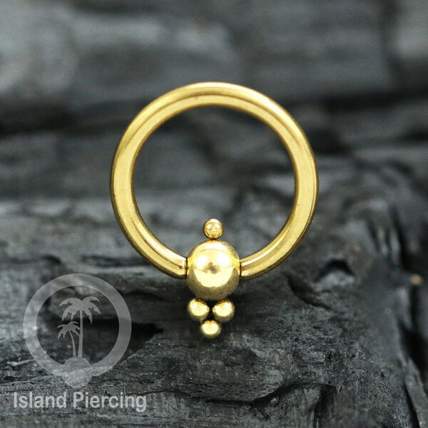 BCR piercing stainless warna gold, tindik tragus, daith, helix, tindik alis dan septum ring