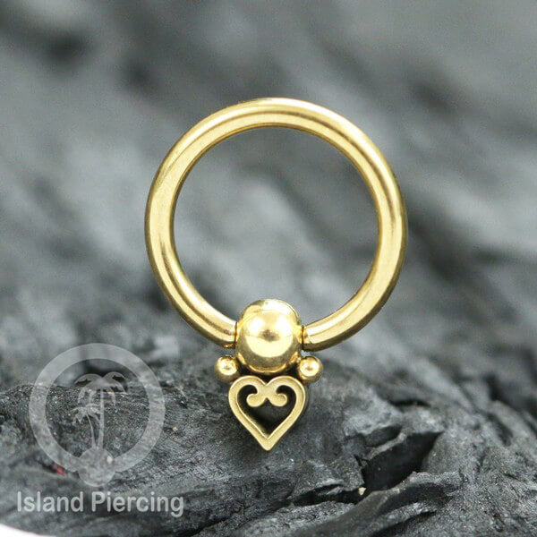 BCR piercing stainless warna gold, tindik tragus, daith, helix, tindik alis dan septum ring