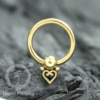 BCR piercing stainless warna gold, tindik tragus, daith, helix, tindik alis dan septum ring