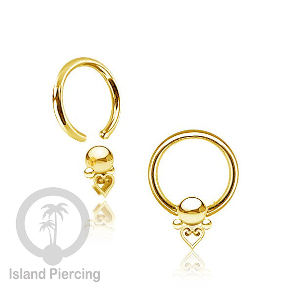 BCR piercing stainless warna gold, tindik tragus, daith, helix, tindik alis dan septum ring