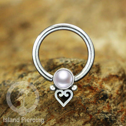 BCR piercing stainless warna silver dengan batu. Tragus, daith, helix, septum dan nipple ring