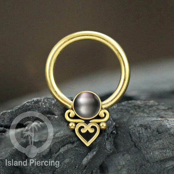BCR piercing stainless warna silver dan gold dengan batu. Tragus, Septum dan Nipple ring