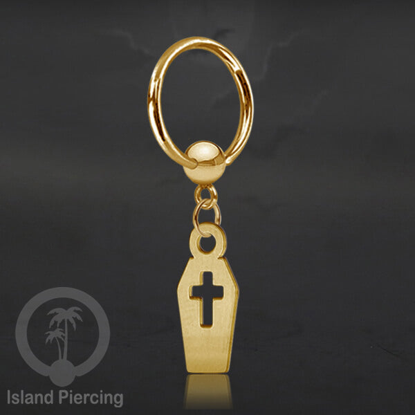 BCR Piercing Stainless warna gold Tindik model Gothic Halloween, Tengkorak, sihir, peti...