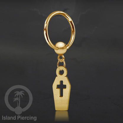BCR Piercing Stainless warna gold Tindik model Gothic Halloween, Tengkorak, sihir, peti...