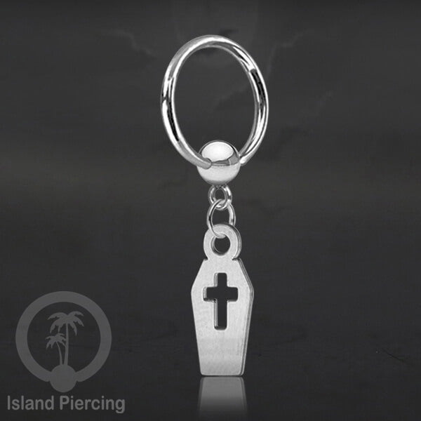 BCR Piercing Stainless warna silver Tindik model Gothic Halloween, Tengkorak, sihir, peti...