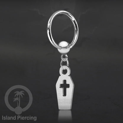 BCR Piercing Stainless warna silver Tindik model Gothic Halloween, Tengkorak, sihir, peti...