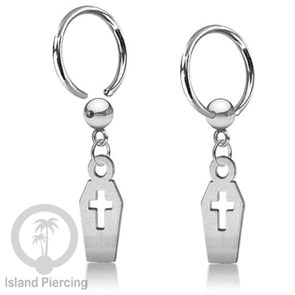 BCR Piercing Stainless warna silver Tindik model Gothic Halloween, Tengkorak, sihir, peti...