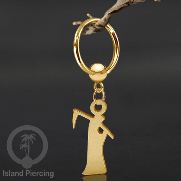 BCR Piercing Stainless warna gold Tindik model Gothic Halloween, Tengkorak, sihir, peti...