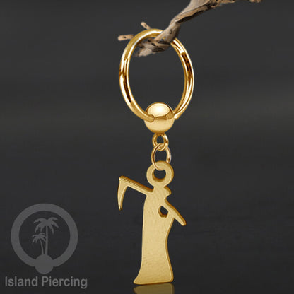 BCR Piercing Stainless warna gold Tindik model Gothic Halloween, Tengkorak, sihir, peti...