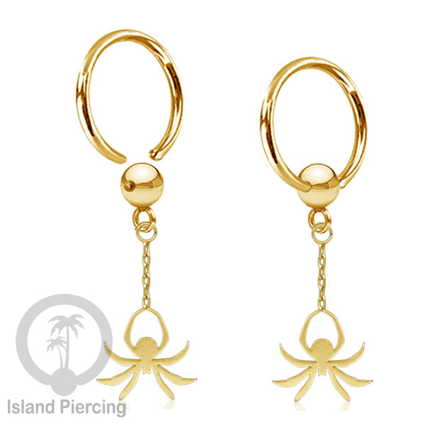 BCR Piercing Stainless warna gold Tindik model Gothic Halloween, Tengkorak, sihir, peti...