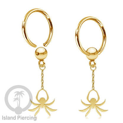 BCR Piercing Stainless warna gold Tindik model Gothic Halloween, Tengkorak, sihir, peti...