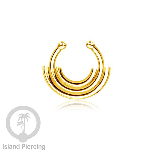 Perhiasan Tindik hidung Septum palsu, Nose Piercing Jewelry tanpa lubang warna gold