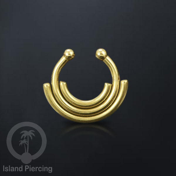 Perhiasan Tindik hidung Septum palsu, Nose Piercing Jewelry tanpa lubang warna gold