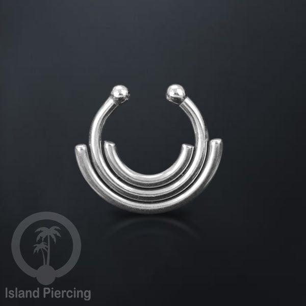 Perhiasan Tindik Septum palsu, Nose Piercing Jewelry tanpa lubang banyak pilihan desain warna silver