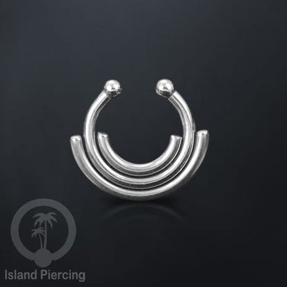 Perhiasan Tindik Septum palsu, Nose Piercing Jewelry tanpa lubang banyak pilihan desain warna silver
