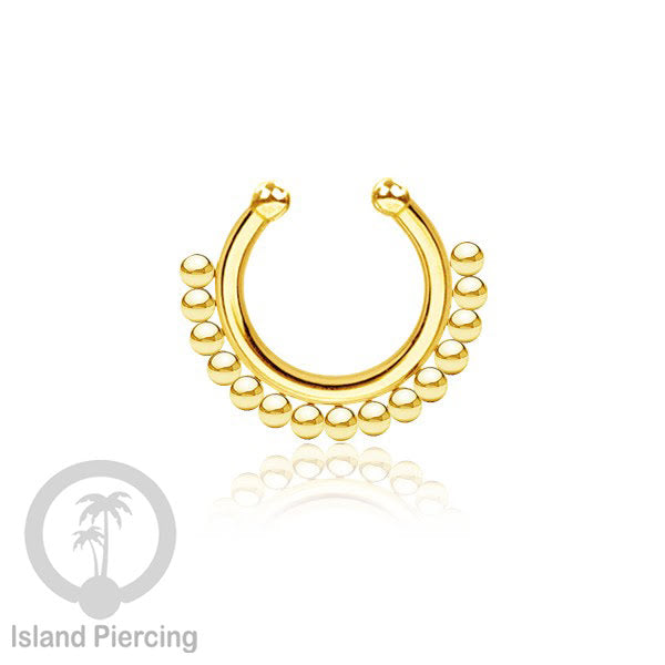 Perhiasan Tindik hidung Septum palsu, Nose Piercing Jewelry tanpa lubang warna gold