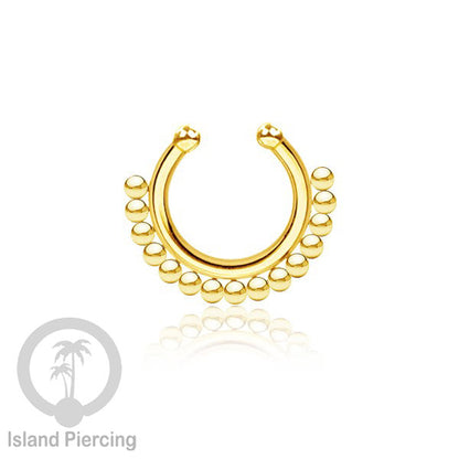 Perhiasan Tindik hidung Septum palsu, Nose Piercing Jewelry tanpa lubang warna gold