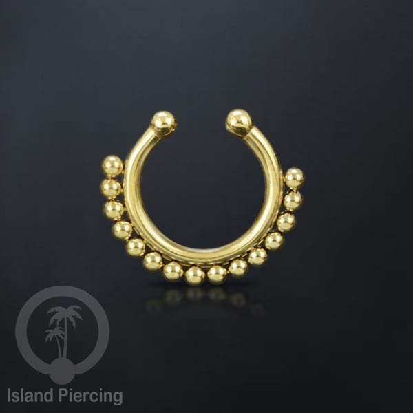 Perhiasan Tindik hidung Septum palsu, Nose Piercing Jewelry tanpa lubang warna gold