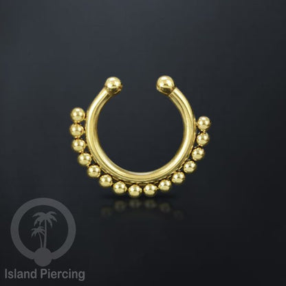 Perhiasan Tindik hidung Septum palsu, Nose Piercing Jewelry tanpa lubang warna gold