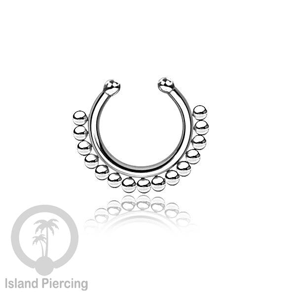 Perhiasan Tindik Septum palsu, Nose Piercing Jewelry tanpa lubang banyak pilihan desain warna silver
