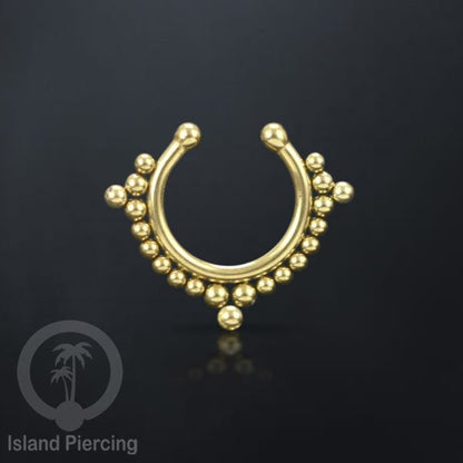 Perhiasan Tindik hidung Septum palsu, Nose Piercing Jewelry tanpa lubang warna gold