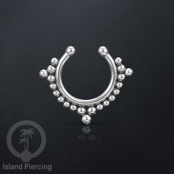 Perhiasan Tindik Septum palsu, Nose Piercing Jewelry tanpa lubang banyak pilihan desain warna silver