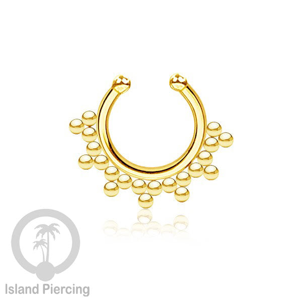Perhiasan Tindik hidung Septum palsu, Nose Piercing Jewelry tanpa lubang warna gold