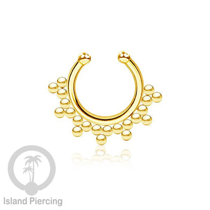 Perhiasan Tindik hidung Septum palsu, Nose Piercing Jewelry tanpa lubang warna gold