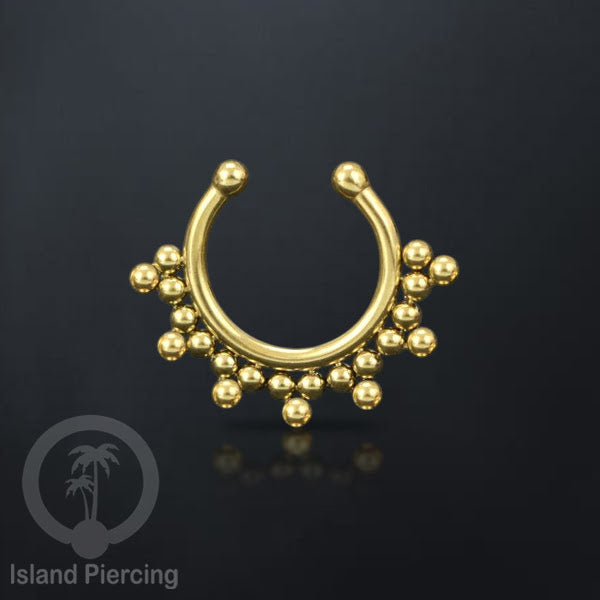Perhiasan Tindik hidung Septum palsu, Nose Piercing Jewelry tanpa lubang warna gold