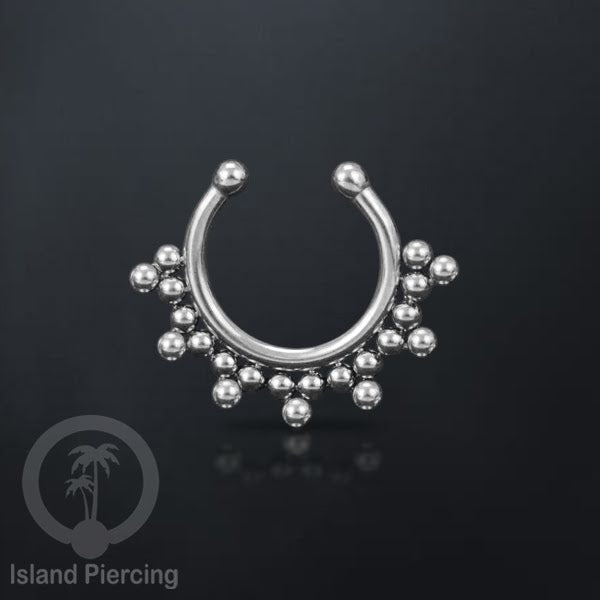 Perhiasan Tindik Septum palsu, Nose Piercing Jewelry tanpa lubang banyak pilihan desain warna silver