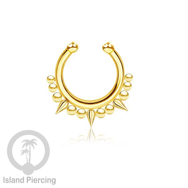 Perhiasan Tindik hidung Septum palsu, Nose Piercing Jewelry tanpa lubang warna gold