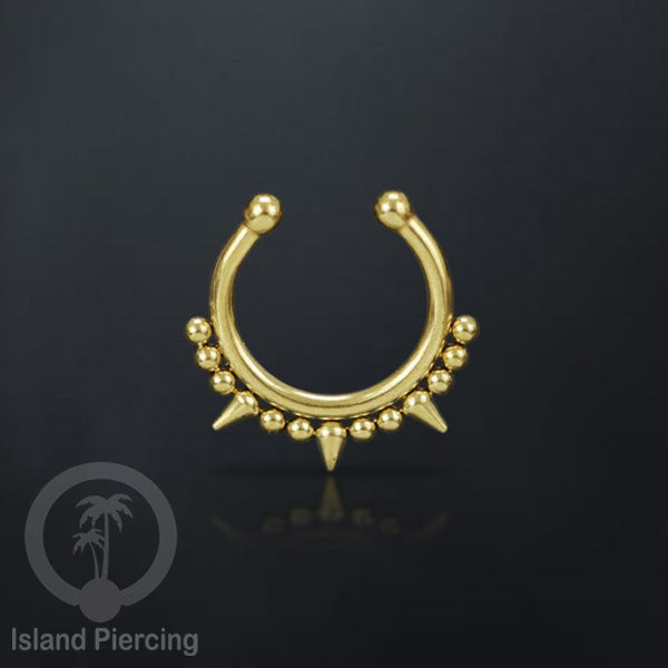 Perhiasan Tindik hidung Septum palsu, Nose Piercing Jewelry tanpa lubang warna gold