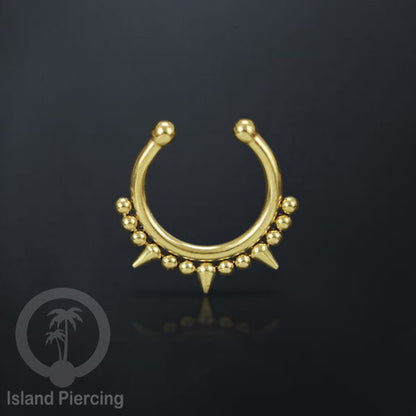 Perhiasan Tindik hidung Septum palsu, Nose Piercing Jewelry tanpa lubang warna gold