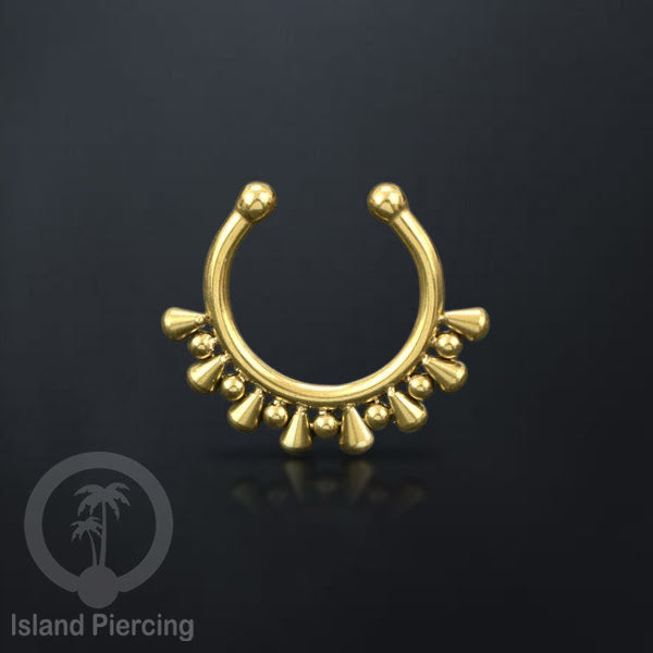 Perhiasan Tindik hidung Septum palsu, Nose Piercing Jewelry tanpa lubang warna gold