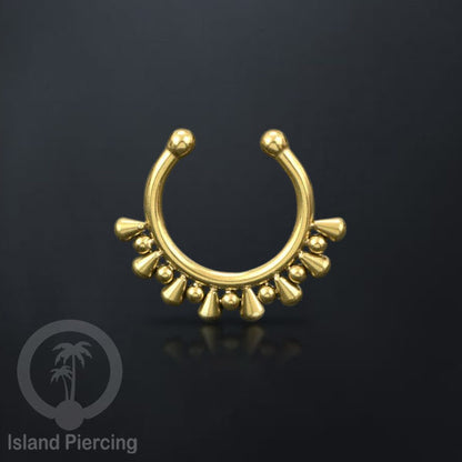 Perhiasan Tindik hidung Septum palsu, Nose Piercing Jewelry tanpa lubang warna gold