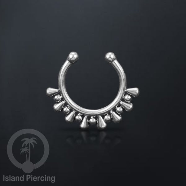Perhiasan Tindik Septum palsu, Nose Piercing Jewelry tanpa lubang banyak pilihan desain warna silver
