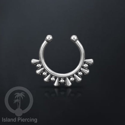 Perhiasan Tindik Septum palsu, Nose Piercing Jewelry tanpa lubang banyak pilihan desain warna silver