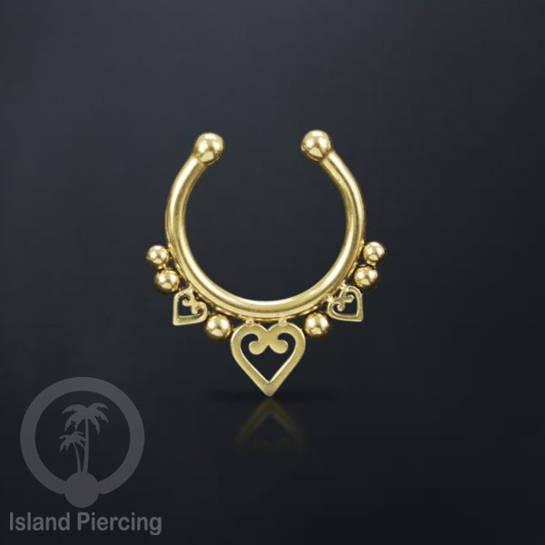 Perhiasan Tindik hidung Septum palsu pakai tanpa lubang, Nose Piercing Septum Jewelry