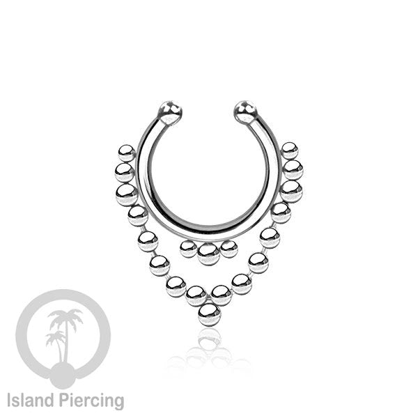 Perhiasan Tindik hidung Septum palsu pakai tanpa lubang, Nose Piercing Septum Jewelry