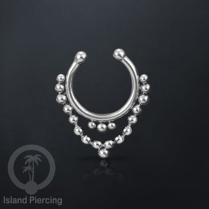 Perhiasan Tindik hidung Septum palsu pakai tanpa lubang, Nose Piercing Septum Jewelry