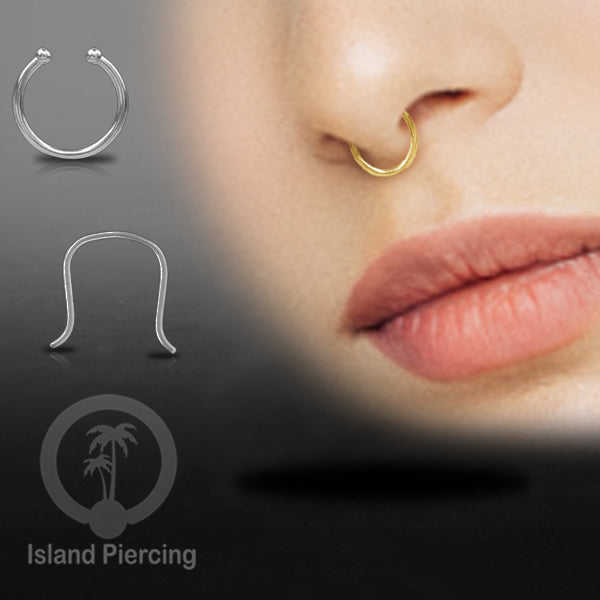 Desain polos Perhiasan Tindik Septum palsu, Perhiasan Hidung, Nose Piercing Jewelry tanpa lubang