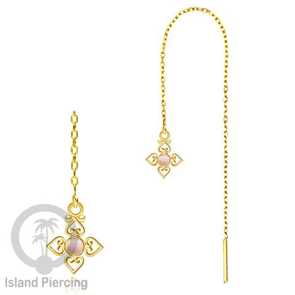Anting Rantai Ear Threader Stainless warna gold dengan batu banyak variasi model dan warna