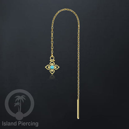 Anting Rantai Ear Threader Stainless warna gold dengan batu banyak variasi model dan warna