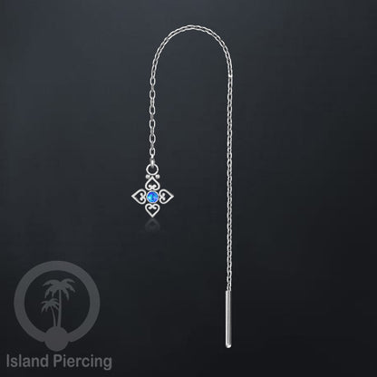 Anting Rantai Ear Threader Stainless warna silver variasi batu anyak model dan warna