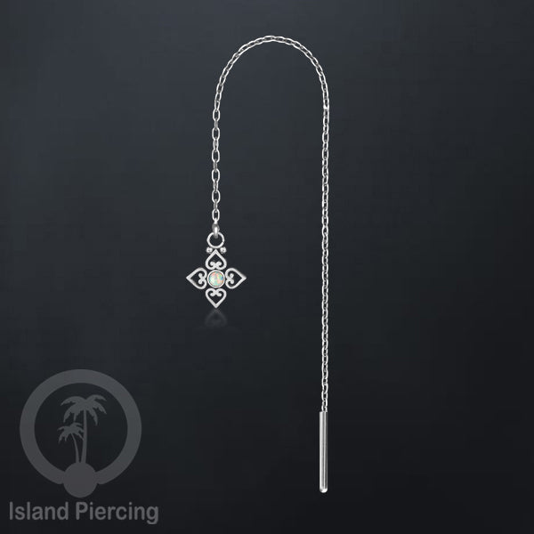 Anting Rantai Ear Threader Stainless warna silver variasi batu anyak model dan warna
